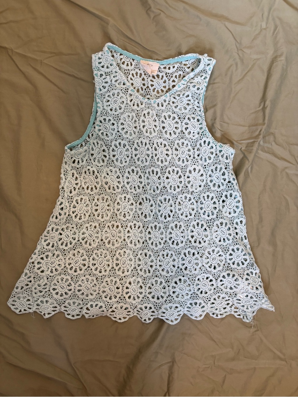 Blue Crochet Overlay Tank